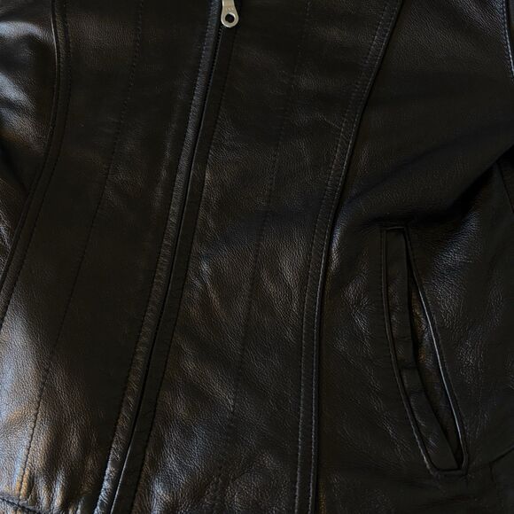 Wilson Leather Jacket Women's Small Black Leather Full Zip Pockets - Picture 9 of 16